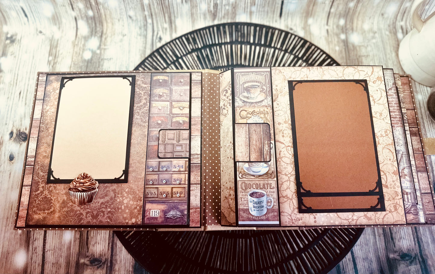 Album photos scrapbooking pop-up "Coffee and chocolate"
