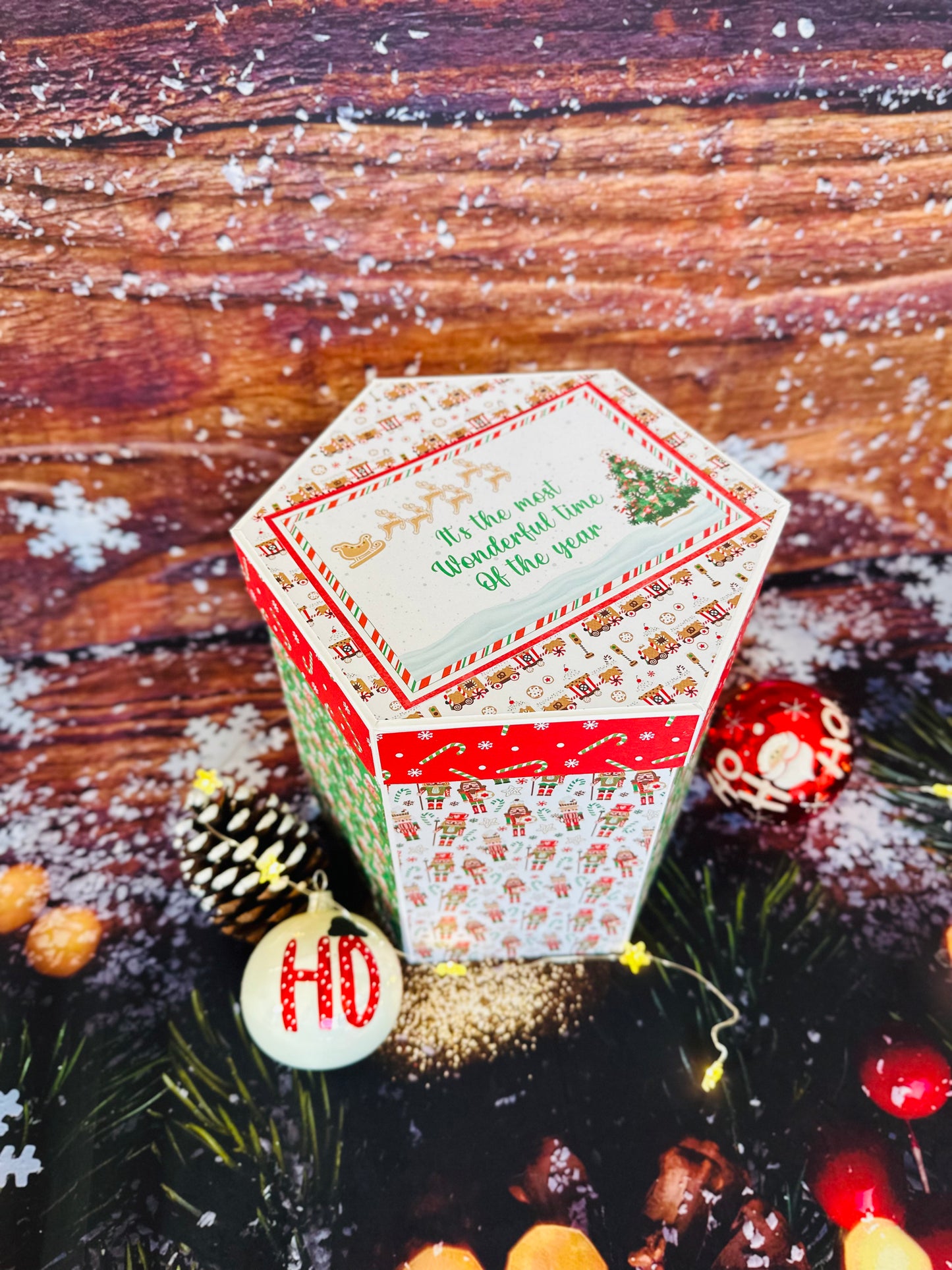 Calendrier de l'Avent boite hexagonal "Petit Lutin"