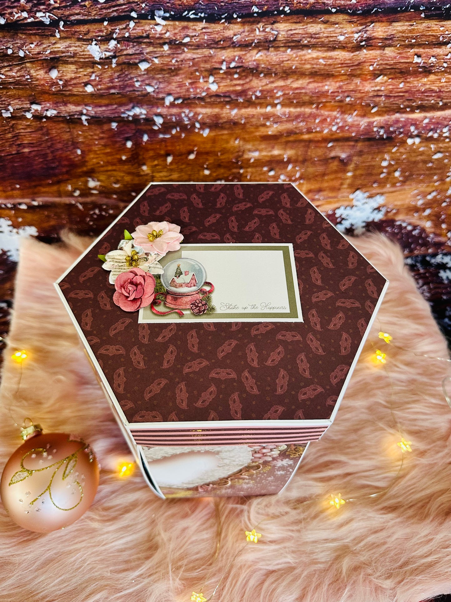 Calendrier de l'Avent boite hexagonal "Pink  "