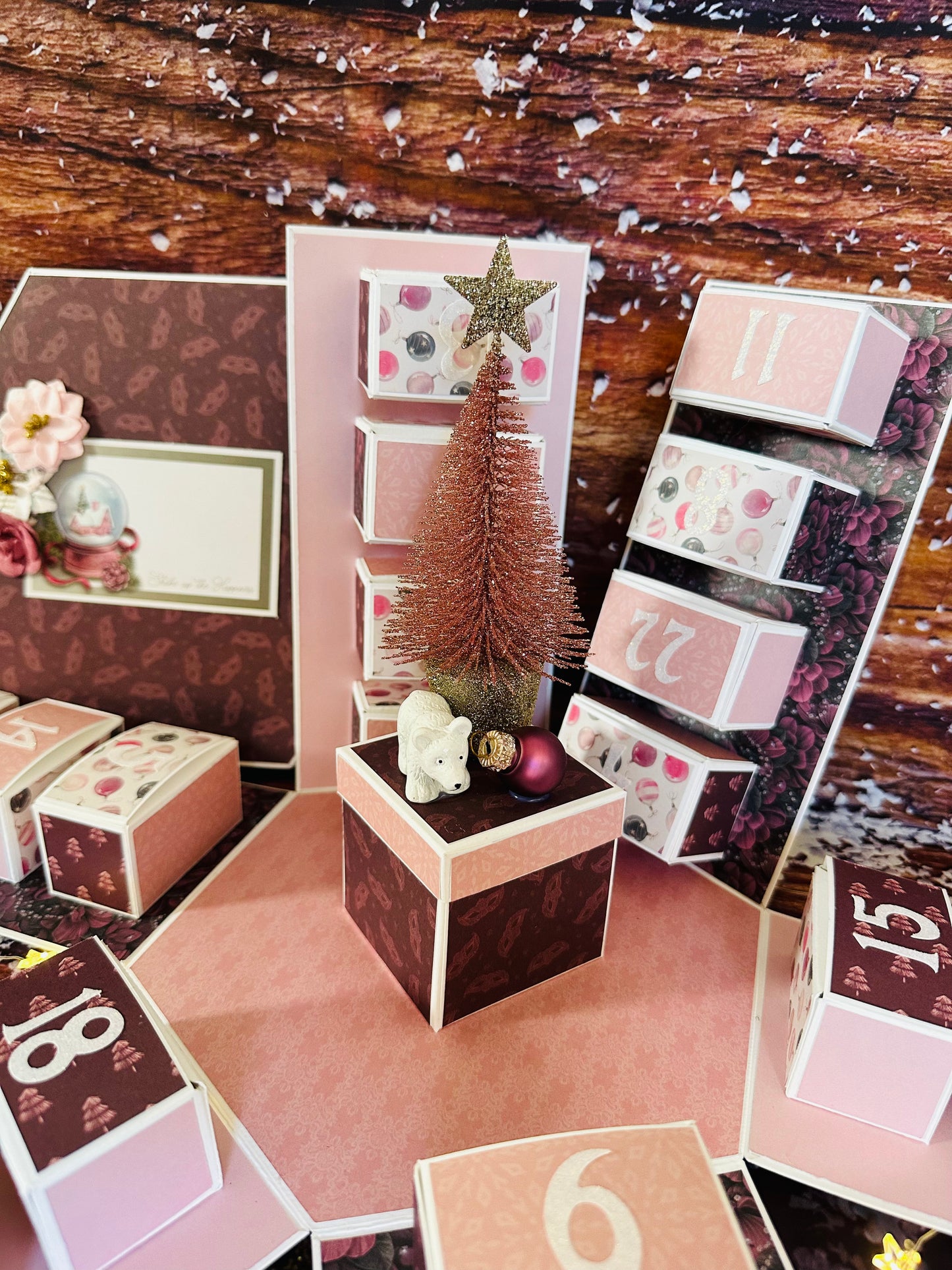 Calendrier de l'Avent boite hexagonal "Pink  "