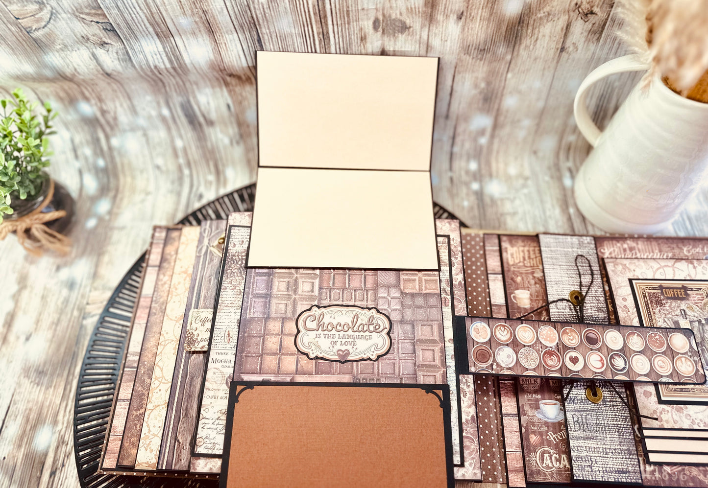Album photos scrapbooking pop-up "Coffee and chocolate"